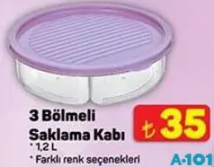 3 BÖLMELİ SAKLAMA KABI 1,2 L 3 BÖLMELİ SAKLAMA KABI 1,2 L